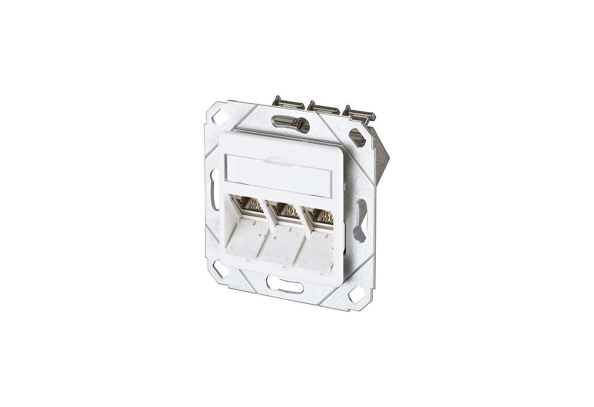 METZ CONNECT Anschlussdose Cat6A 3xRJ45 1309131127-E ver-ws Kanaleinb schräg