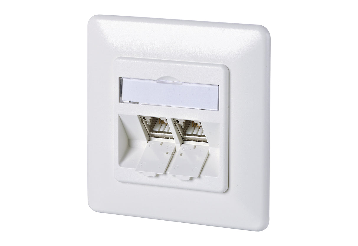 METZ CONNECT Anschlussdose Cat6A 2xRJ45 130B11D21027-E ver-ws Kanaleinb schräg