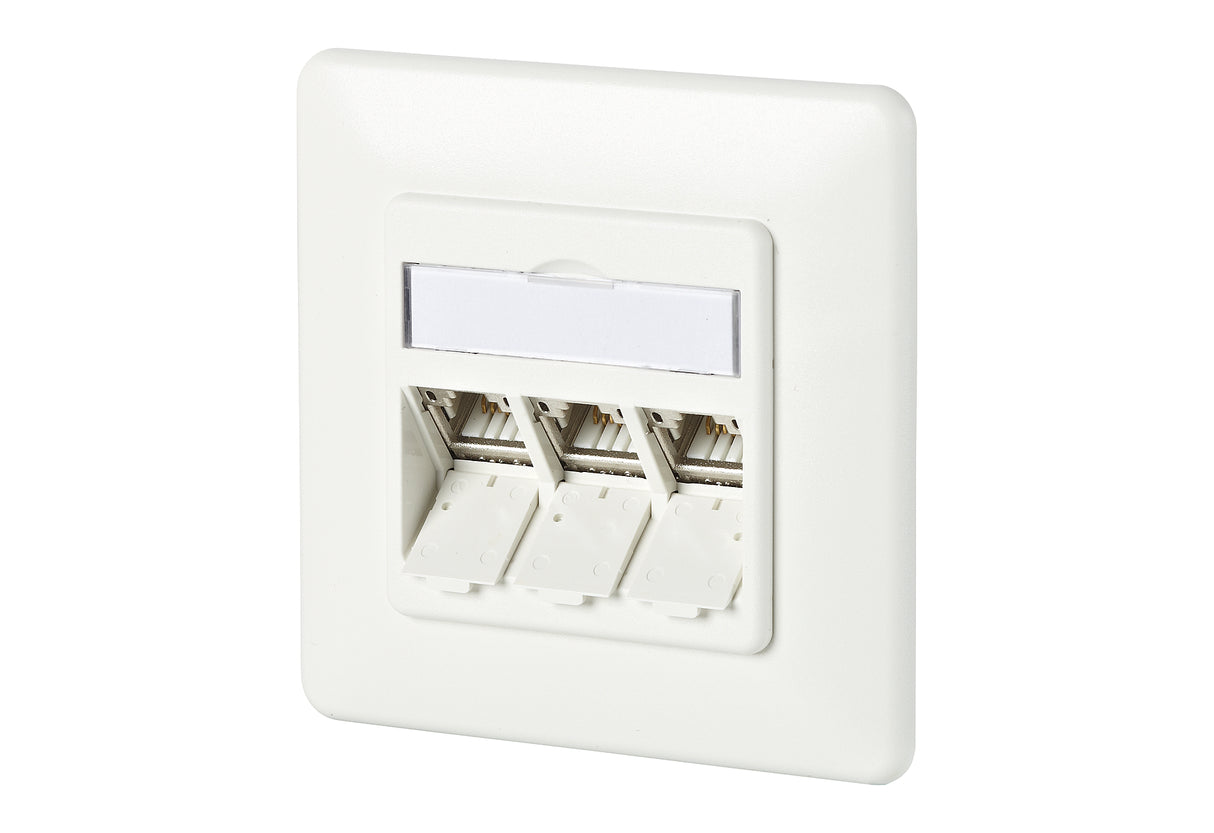 METZ CONNECT Anschlussdose Cat6A 3xRJ45 130B11D31002-E rws Kanaleinb schräg IDC