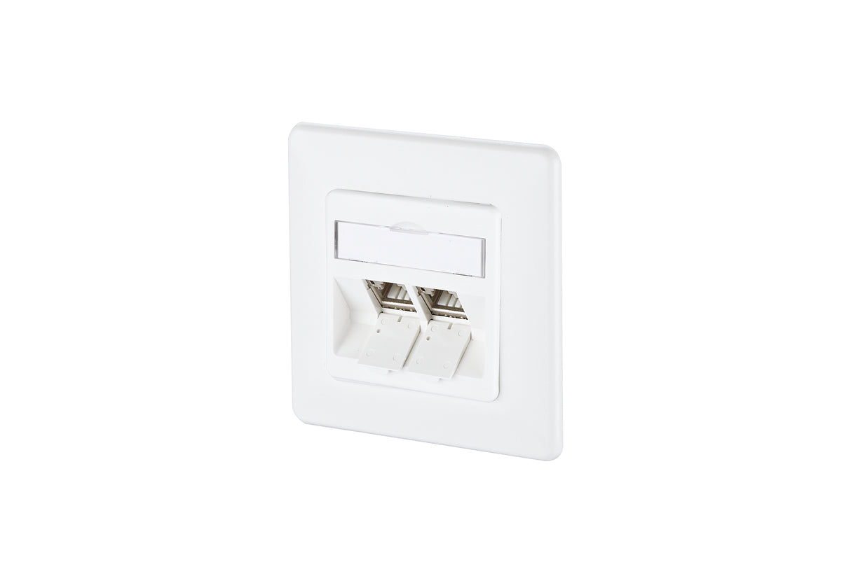 METZ CONNECT Anschlussdose Cat6A 2xRJ45 130B12D21027-E ver-ws Kanaleinb schräg