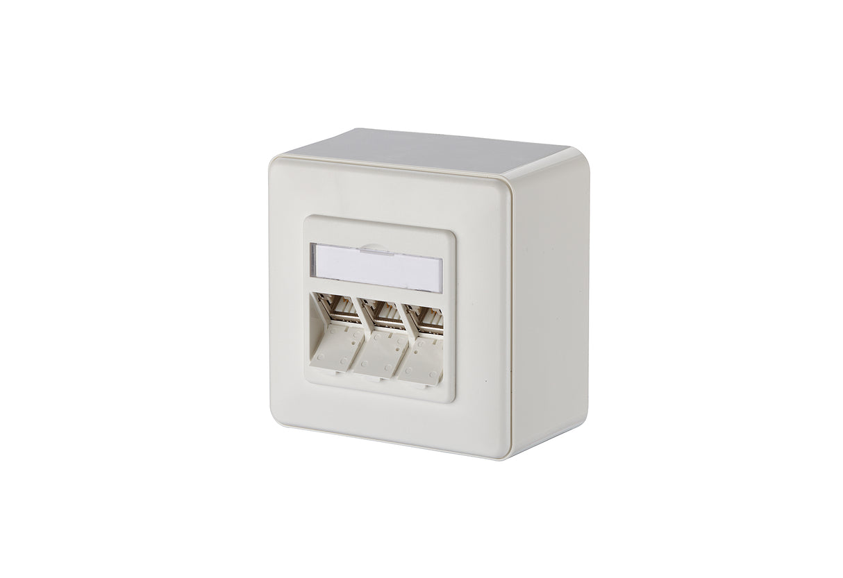 METZ CONNECT Anschlussdose Cat6A 3xRJ45 130B12D30002-E rws Kanaleinb schräg IDC