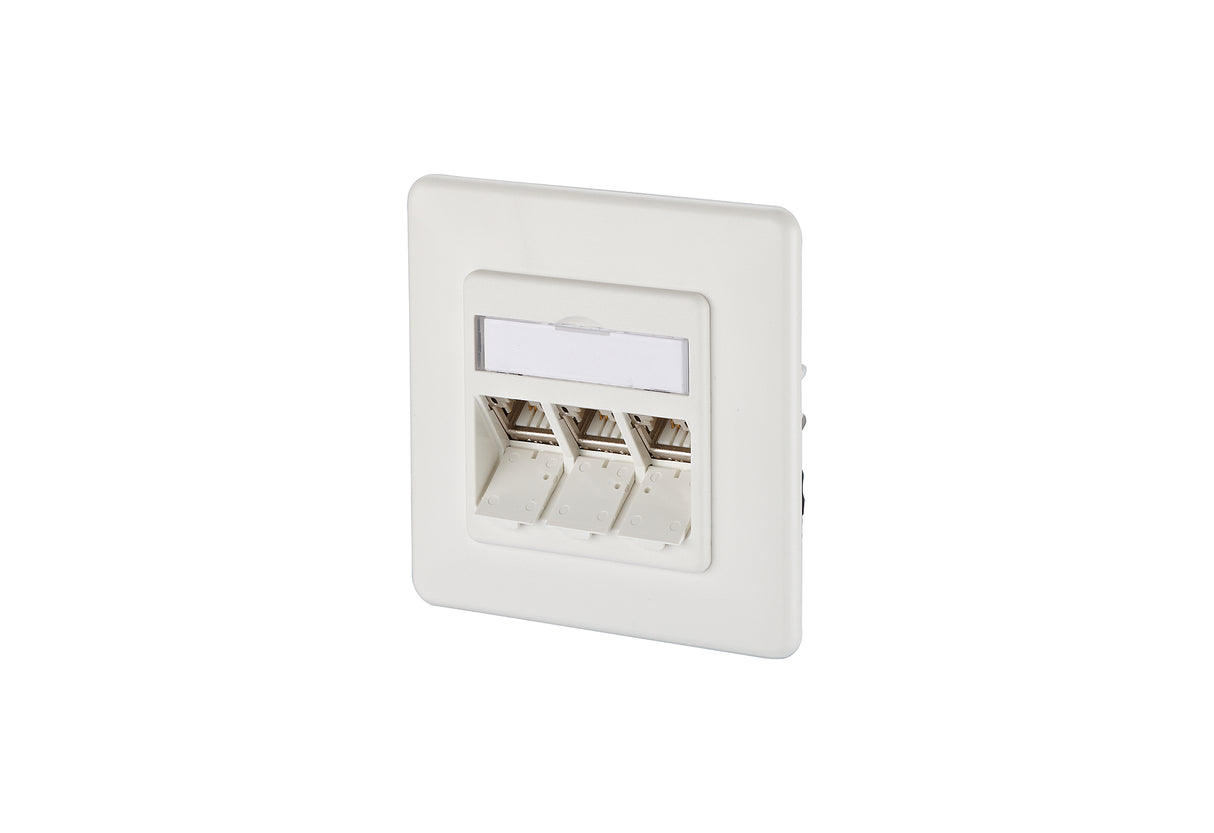 METZ CONNECT Anschlussdose Cat6A AP rws 130B12D31002-E 3xRJ45 Kanaleinb schräg