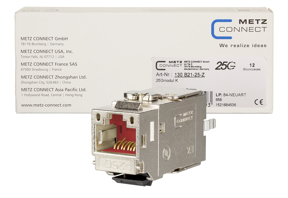 METZ CONNECT Modular-Buchse Cat5 RJ45 si 130B21-25-Z 22-26AWG Feldkonf Schirm