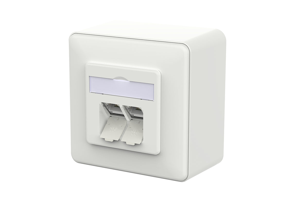 METZ CONNECT Anschlussdose Cat6A AP 130D380027-I 2xRJ45 ver-ws schräg