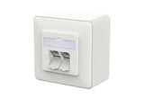 METZ CONNECT Anschlussdose Cat6A AP 130D380027-I 2xRJ45 ver-ws schräg