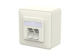 METZ CONNECT Anschlussdose Cat6A AP rws 130E380002-I 2xRJ45 schräg LSA