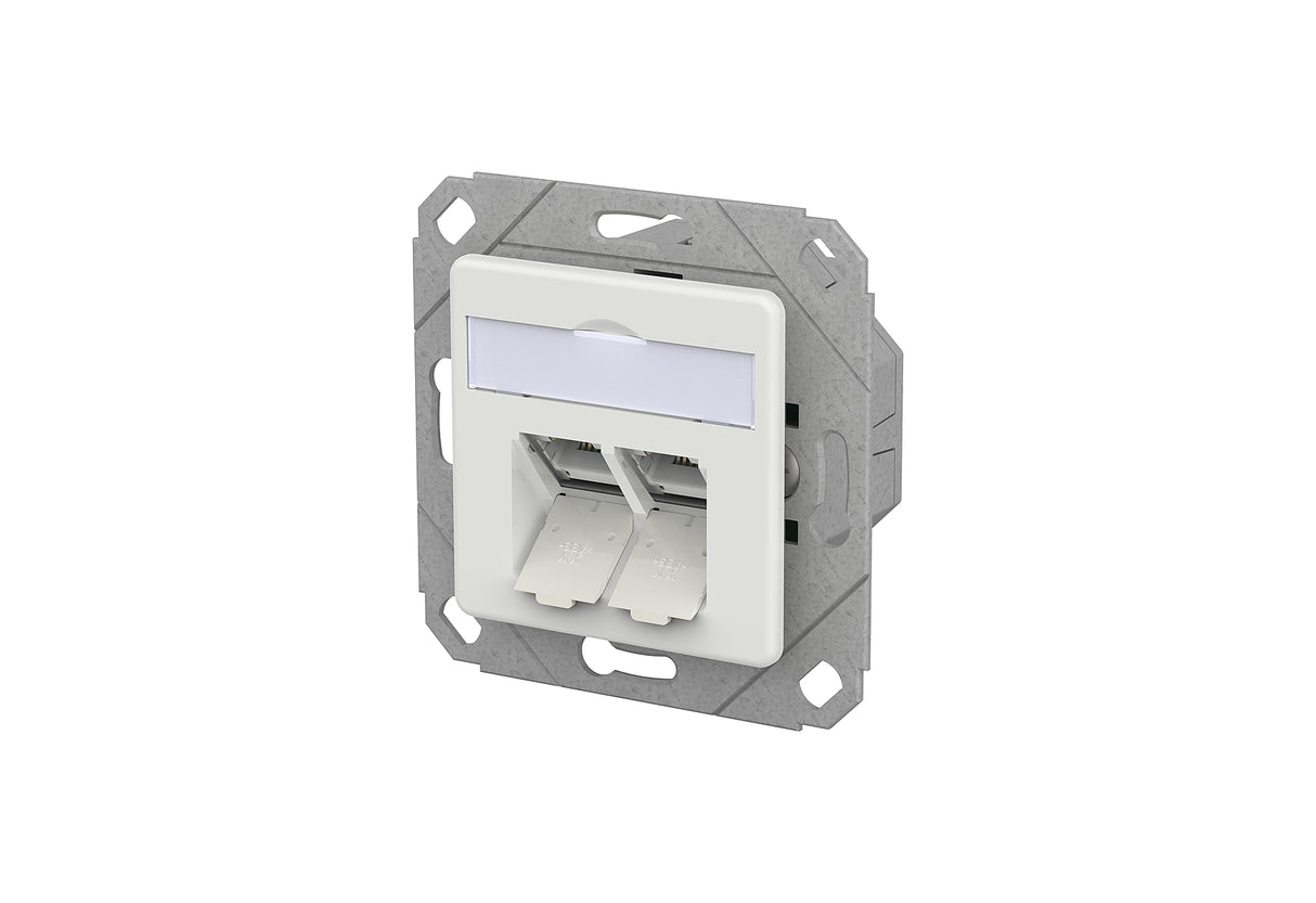METZ CONNECT Anschlussdose Cat6A 2xRJ45 130E381127-I ver-ws Kanaleinb schräg