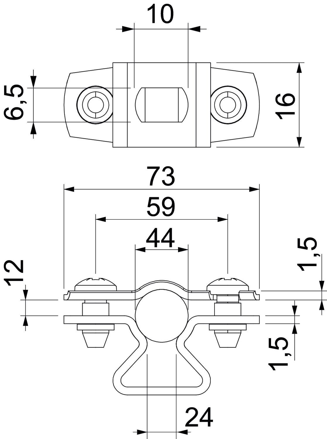 BETTERMANN Abstandsschelle 1f 44mm VA ASL 733 44 A4 geschl hfr f.BS_Bereich