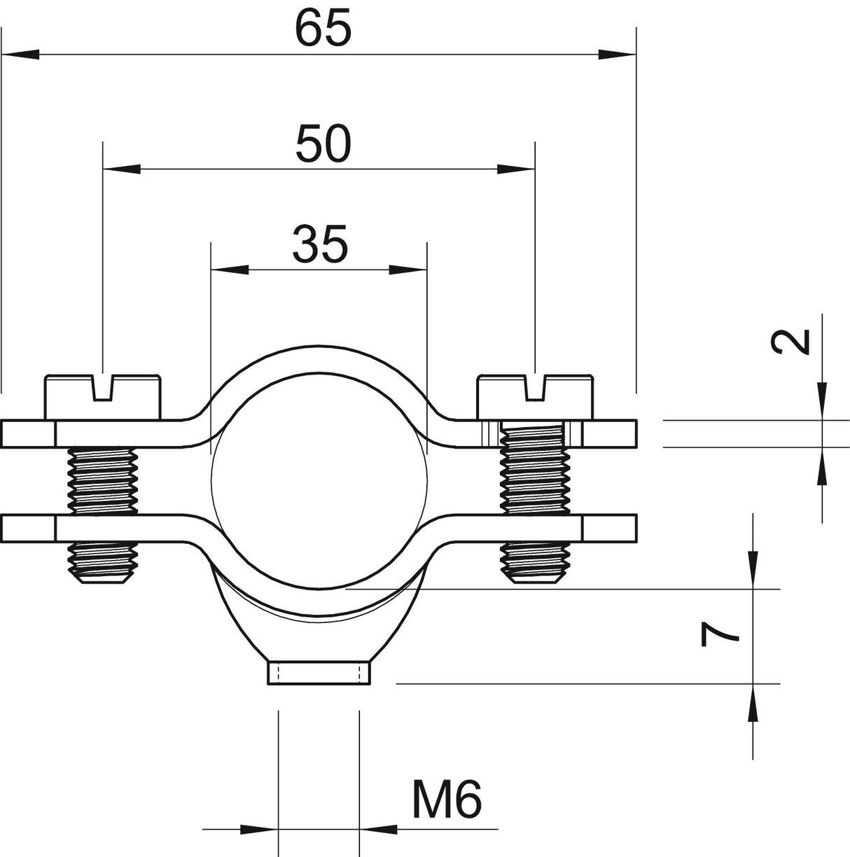 BETTERMANN Abstandsschelle 1f 35mm ST 731 W 35 G geschl hfr