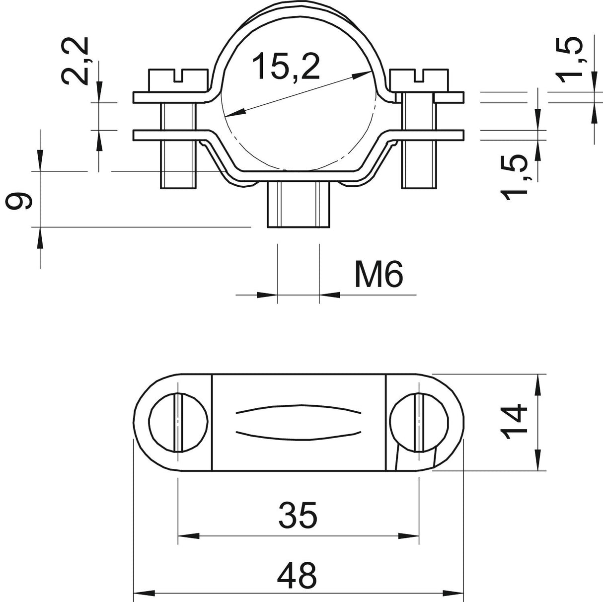 BETTERMANN Abstandsschelle 1f 16mm ST 2900 M6 13-16 G geschl hfr