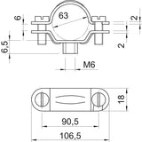 BETTERMANN Abstandsschelle 1f 64mm ST 2900 M6 61-64 G geschl hfr