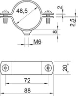 BETTERMANN Abstandsschelle 1f 4mm ST 2900WM6 48.5 FT geschl hfr