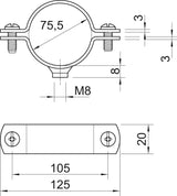BETTERMANN Abstandsschelle 1f 13mm ST 2900WM8 75.5 FT geschl hfr