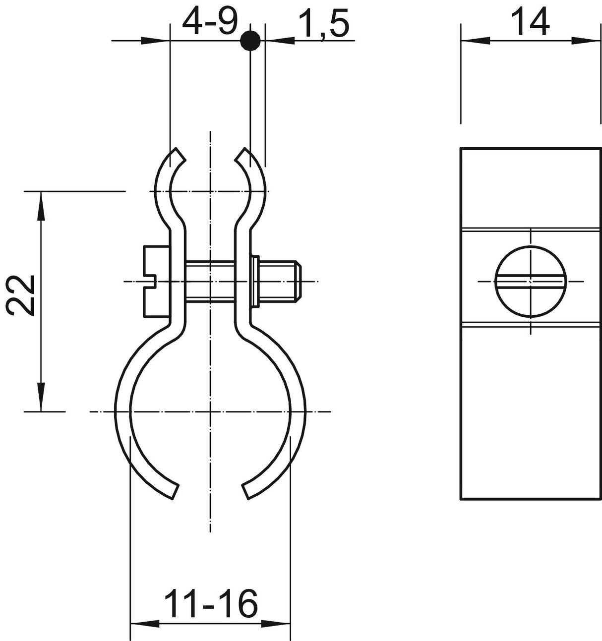 BETTERMANN Spanndrahtschelle 1st V4A 1020 11-16 A4 11-16mm/Seil unbeh n.iso
