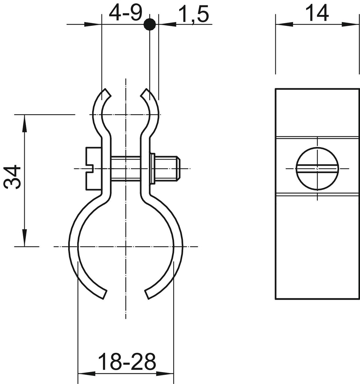 BETTERMANN Spanndrahtschelle 1st ST g/vz 1020 18-28 G 4-9mm/Seil 19-28mm/Kabel