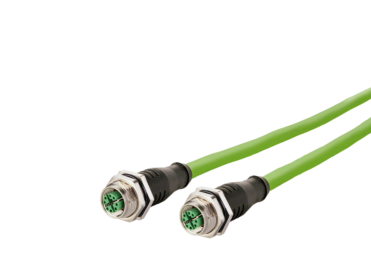 METZ CONNECT Patchkabel Cat6A S/FTP IP65 142M2X22050 5m gn M12 M12 1:1 26qmm