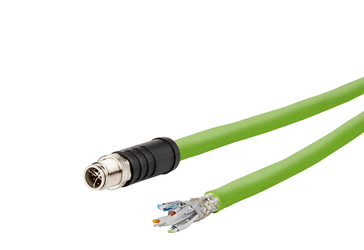 METZ CONNECT Patchkabel Cat7 SF/UTP IPX7 142M7X10050 5m gn M12 fr.Ende