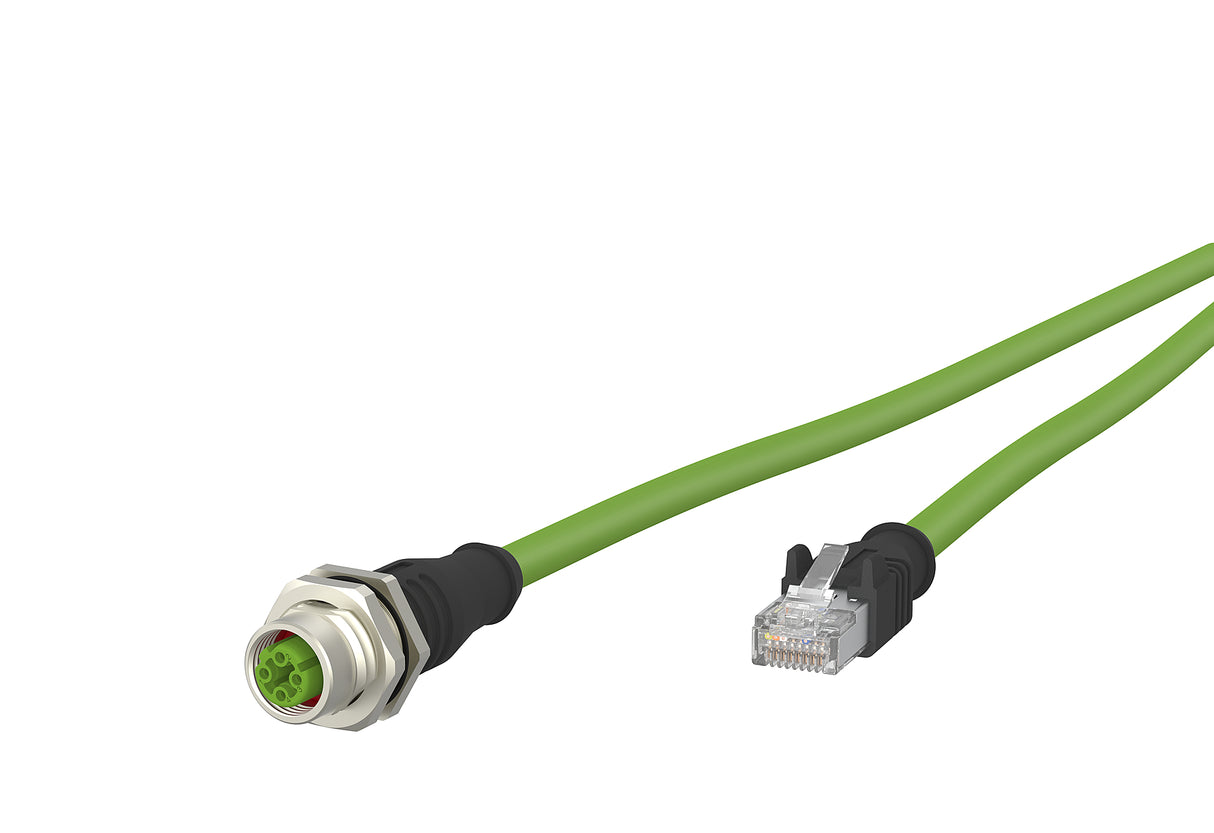 METZ CONNECT Patchkabel Cat5E S/UTP IP20 142MBD25010 1m gn M12 RJ45 1:1 22qmm