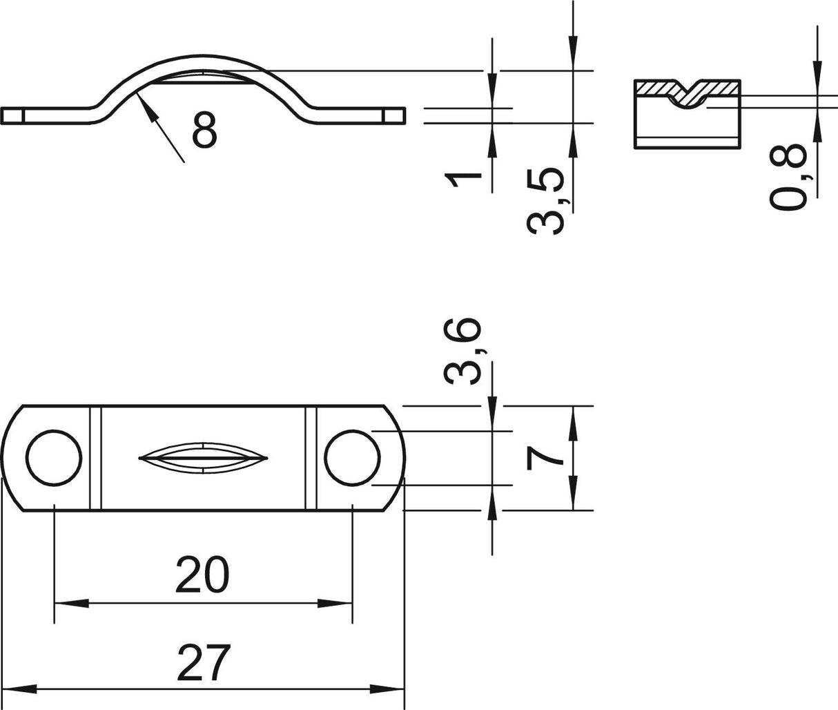 BETTERMANN Befestigungsschelle 1f 8mm 7903 8 G zweilappig ST hfr
