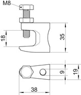 BETTERMANN Befestigungsklammer 18mm Guss FL 1 TG unbeh