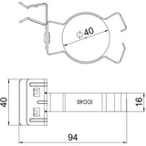 BETTERMANN Trägerklammer 36-40mm ST SCHPC 10-15 D40 10-15mm Zn/AluLam