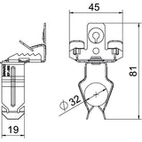 BETTERMANN Trägerklammer 32mm 3-7mm ST SCVPO 3-7 D32 Zn/AluLam