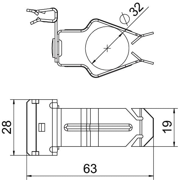 BETTERMANN Trägerklammer 32mm 1,5-4mm SCHPO 1,5-4 D32 ST Zn/AluLam