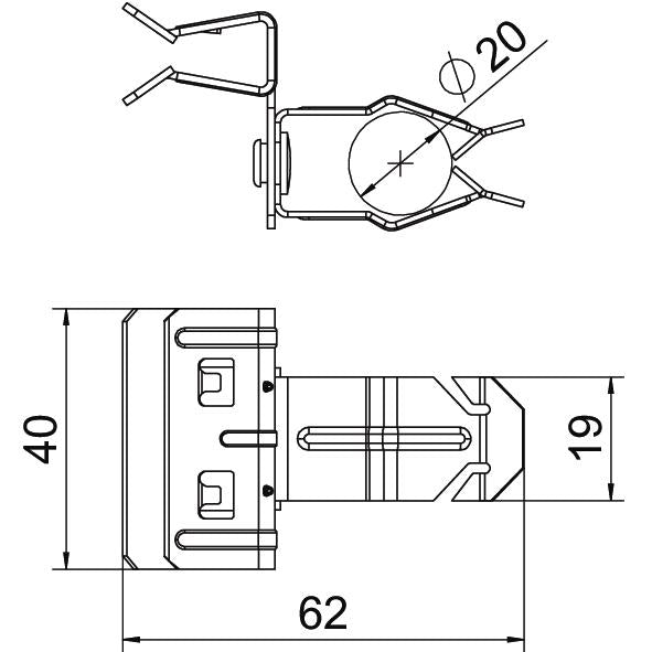 BETTERMANN Trägerklammer 20mm 4-10mm ST SCHPO 4-10 D20 Zn/AluLam