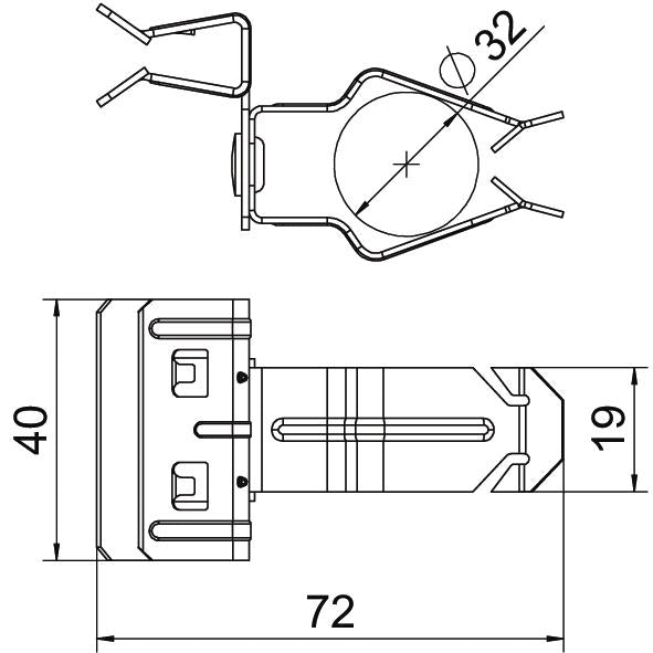 BETTERMANN Trägerklammer 32mm 4-10mm ST SCHPO 4-10 D32 Zn/AluLam