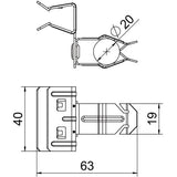 BETTERMANN Trägerklammer 20mm 10-15mm SCHPO 10-15 D20 ST Zn/AluLam