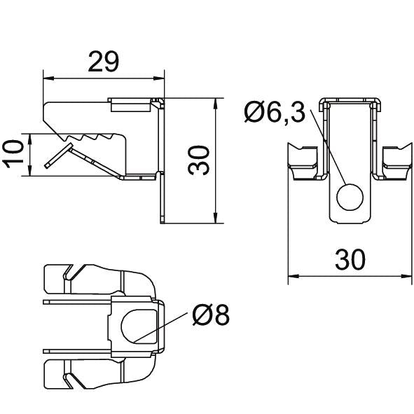 BETTERMANN Trägerklammer 3-8mm ST SK MULTI 3-8 Zn/AluLam