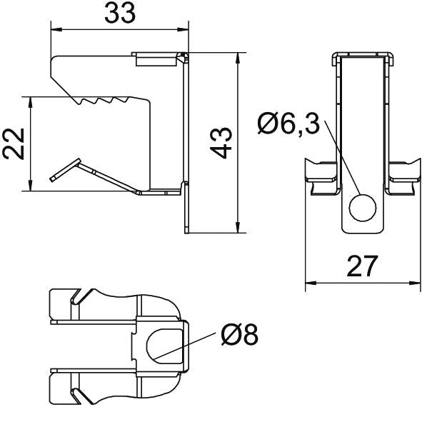 BETTERMANN Trägerklammer 14-20mm ST SK MULTI 14-20 Zn/AluLam