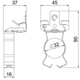 BETTERMANN Trägerklammer 30-32mm 3-7mm SCVPC 3-7 D32 ST Zn/AluLam