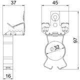BETTERMANN Trägerklammer 30-32mm 7-13mm SCVPC 7-13 D32 ST Zn/AluLam