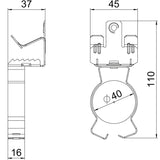 BETTERMANN Trägerklammer 36-40mm ST SCVPC 14-20 D40 14-20mm Zn/AluLam