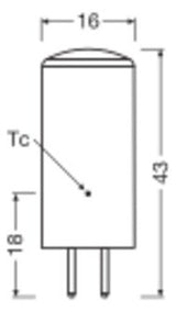LEDVANCE LED-Röhrenlampe GY6,35 3,3W ws LED PIN 40 320° P 3.3W 827 Clear GY 2700