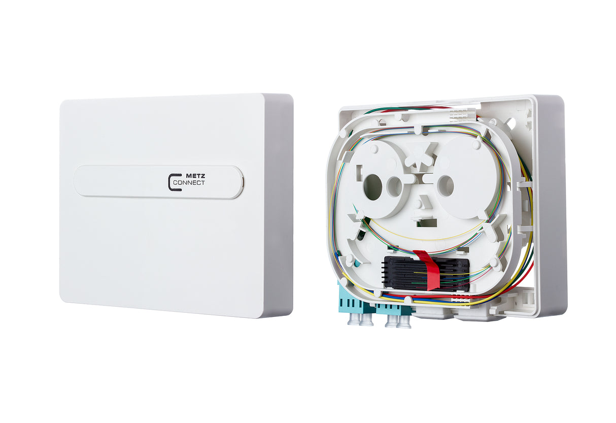 METZ CONNECT LWL-Anschlussdose 2xLC-D AP 1501157T02HC UP ws ger Wickelvorrat