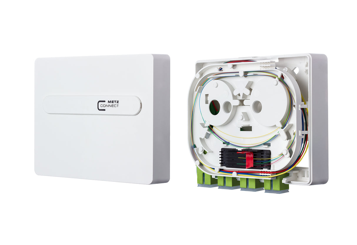 METZ CONNECT LWL-Anschlussdose 4xSC AP 1501181K04HC UP ws ger Wickelvorrat