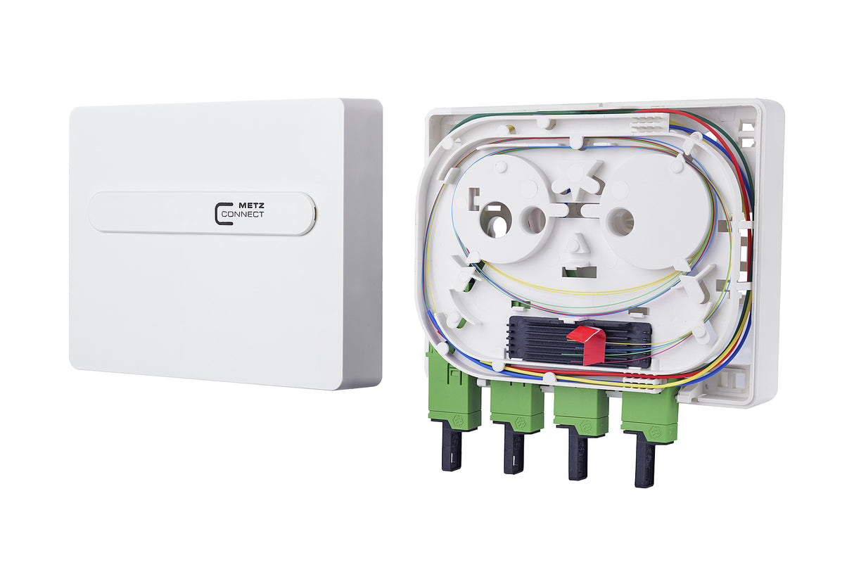 METZ CONNECT LWL-Anschlussdose 4xE2000 1501195U04HC AP UP ws ger Wickelvorrat