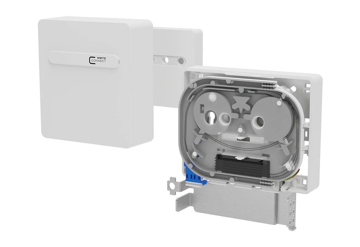 METZ CONNECT LWL-Anschlussdose 1xLC-D AP 1501597R01HC ws nach unten Wickelvorrat