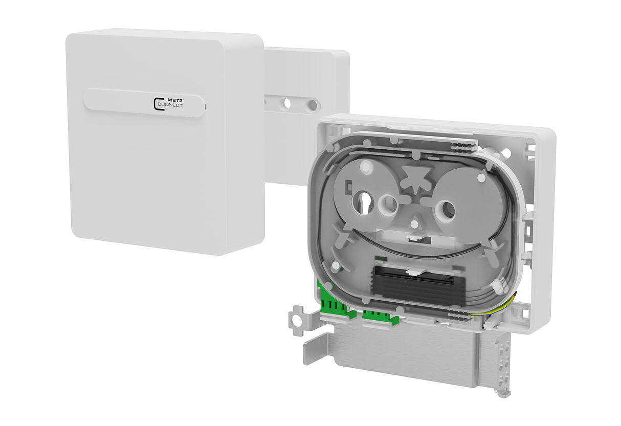 METZ CONNECT LWL-Anschlussdose 2xLC-D AP 1501597S02HC ws nach unten Wickelvorrat