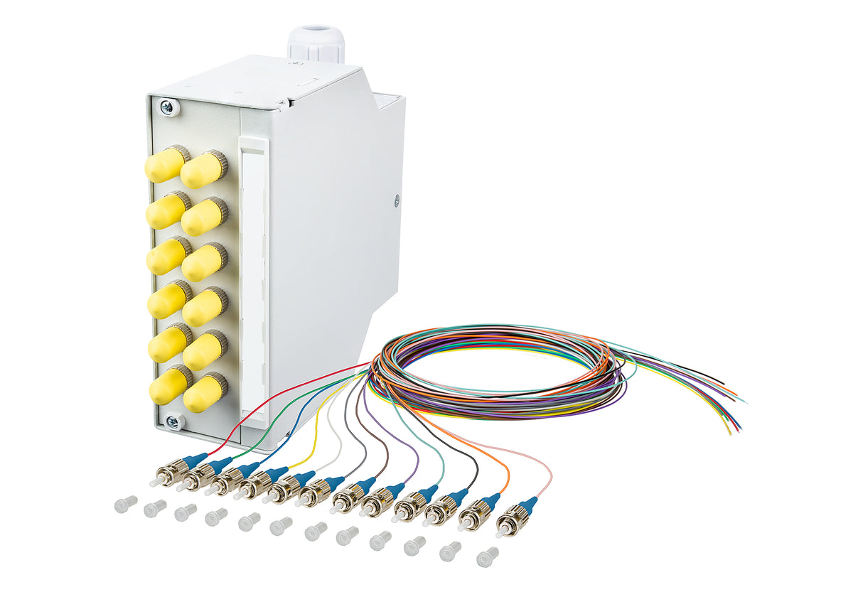 METZ CONNECT LWL-Patchpanel 12f ST OS2 15024A901120E Hutschiene m.Pigtails