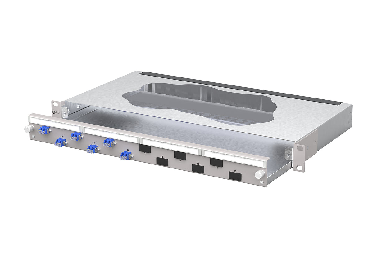 METZ CONNECT LWL-Patchpanel 6f LC-D OS2 1504407406-F 482,6mm(19), 1HE max:12f