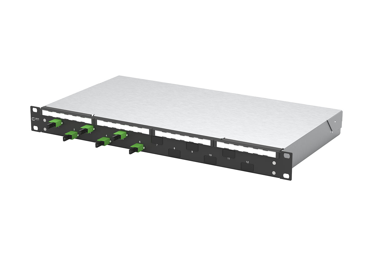 METZ CONNECT LWL-Patchpanel APC 6f E2000 1504505906-C 482,6mm(19), 1HE OS2