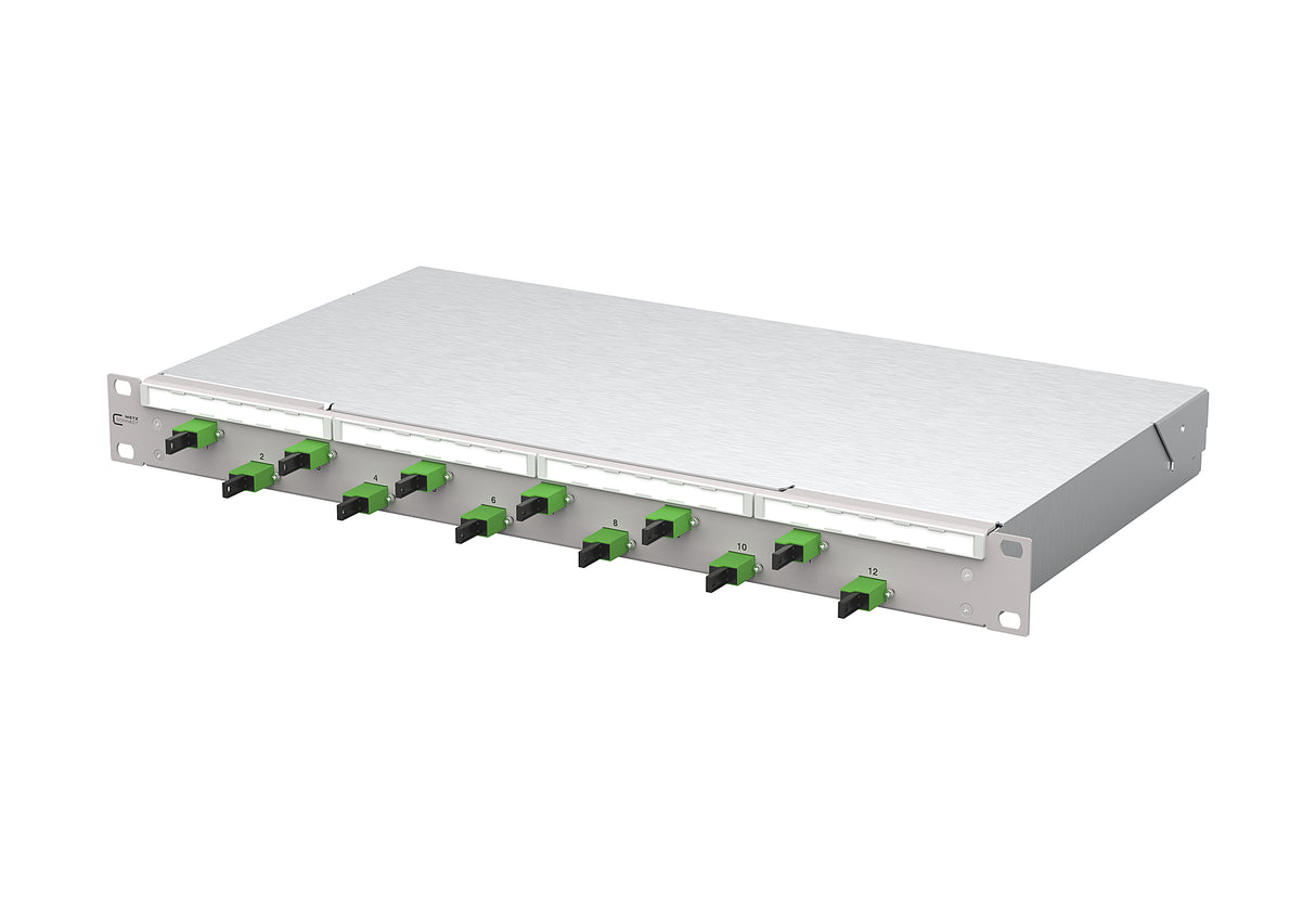 METZ CONNECT LWL-Patchpanel APC 12f OS2 1504505912-F 482,6mm(19), 1HE E2000