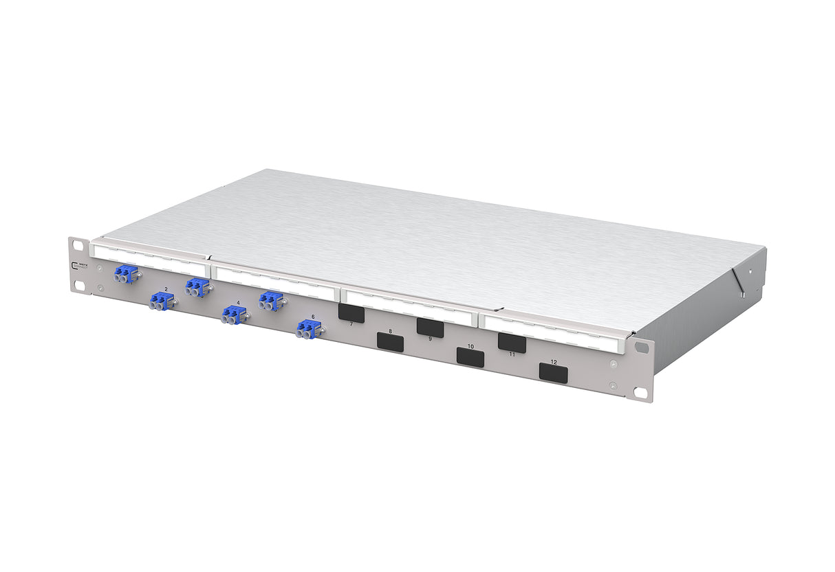 METZ CONNECT LWL-Patchpanel 6f LC-D OS2 1504507406-F 482,6mm(19), 1HE max:12f