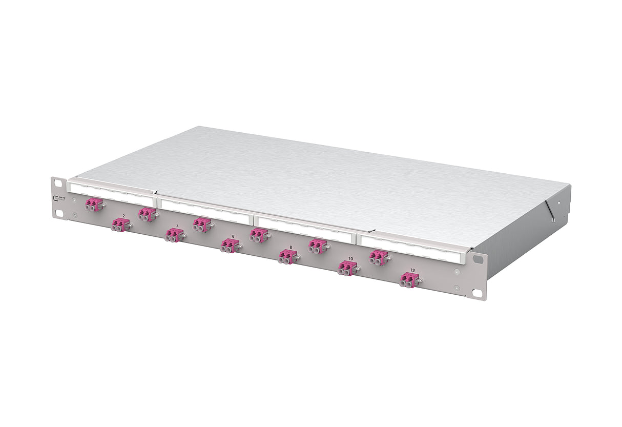 METZ CONNECT LWL-Patchpanel 12f LC-D OM4 1504507512-F 482,6mm(19), 1HE max:12f