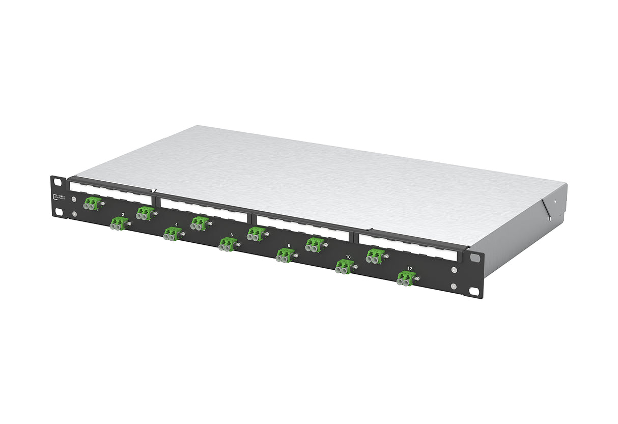 METZ CONNECT LWL-Patchpanel APC 12f LC-D 1504507612-C 482,6mm(19), 1HE OS2