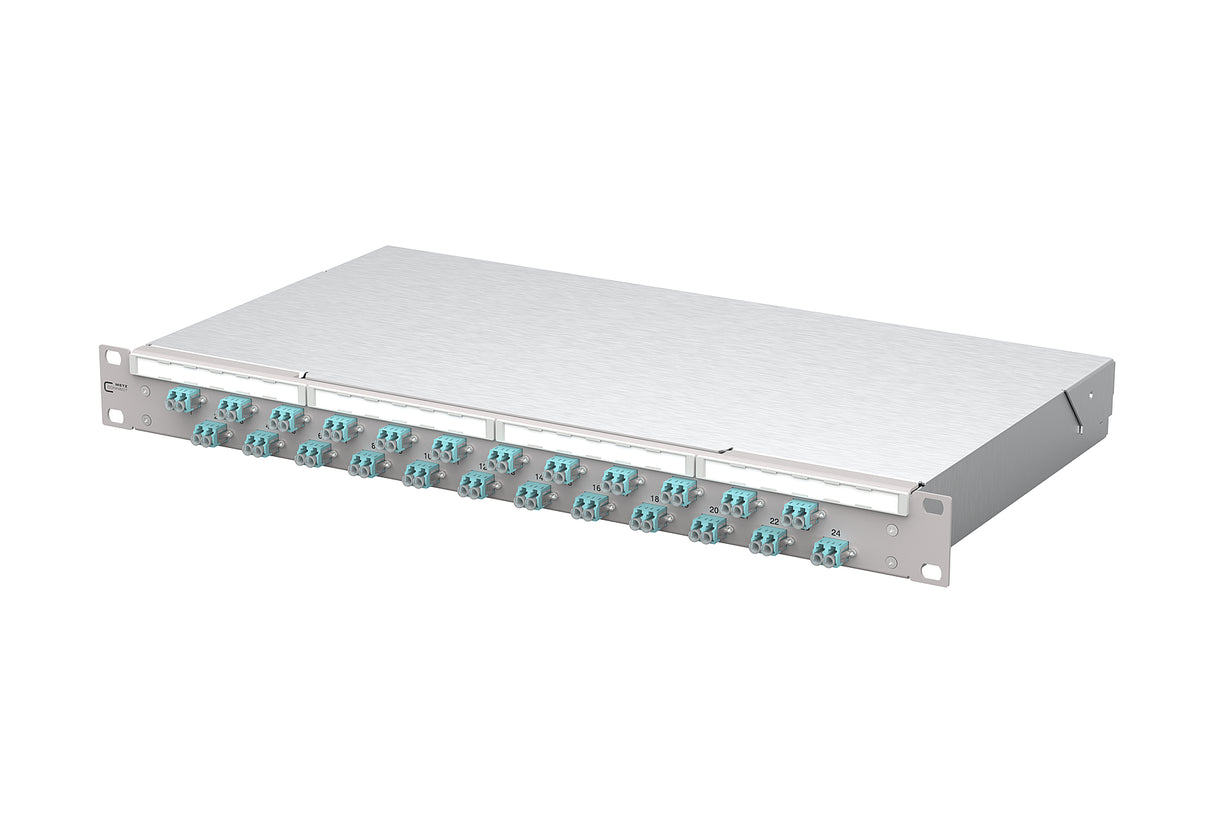 METZ CONNECT LWL-Patchpanel 24f LC-D OM3 1504507724-E 482,6mm(19), 1HE max:24f