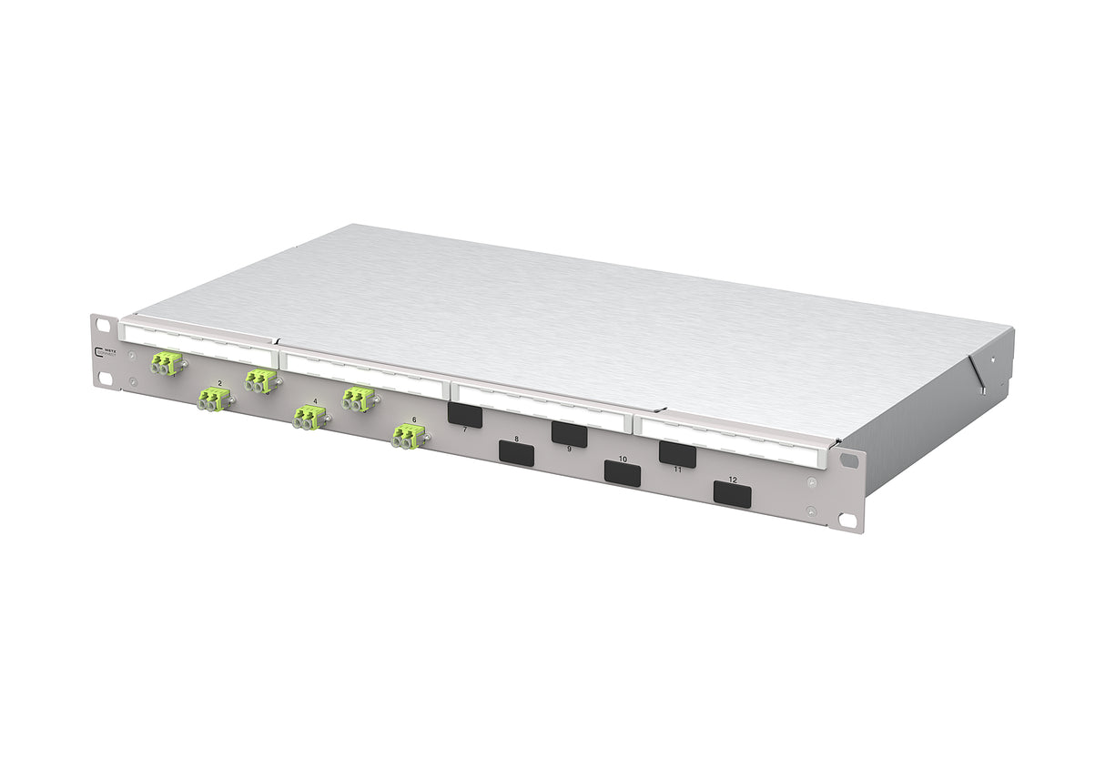 METZ CONNECT LWL-Patchpanel 6f LC-D OM5 1504507M06-F 482,6mm(19), 1HE max:12f